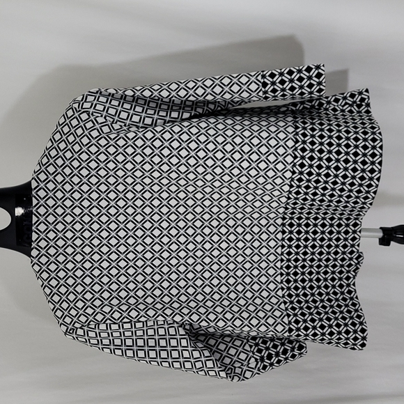 Vintage Andria Lieu Black and White Diamond Open Blazer Jacket SZ P/L - Picture 5 of 7